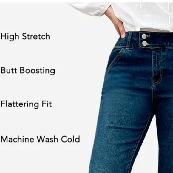 Flamingo Vintage Oblique Button Mid Waist Straight Leg Jeans Size Small - Picture 9 of 16